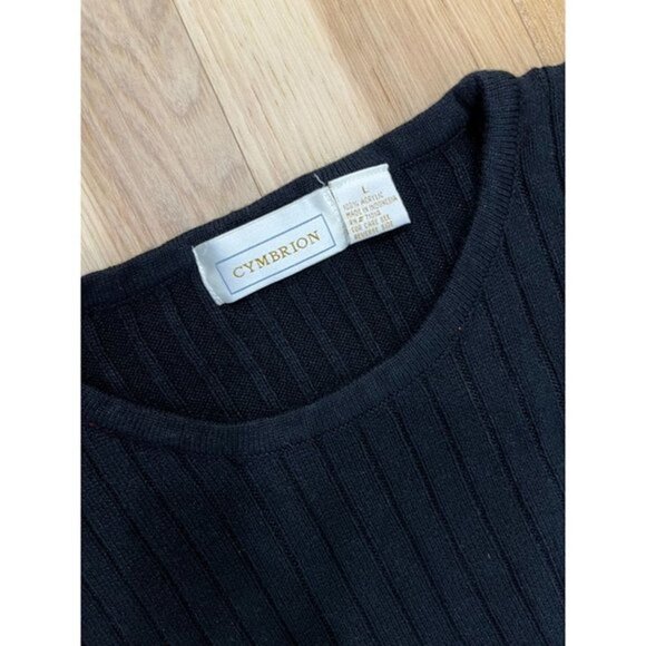 Cymbrion Black Ribbed Sweater Tunic L - Picture 2 of 3